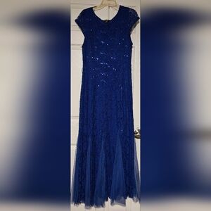 Blue lace and soft glitter dress